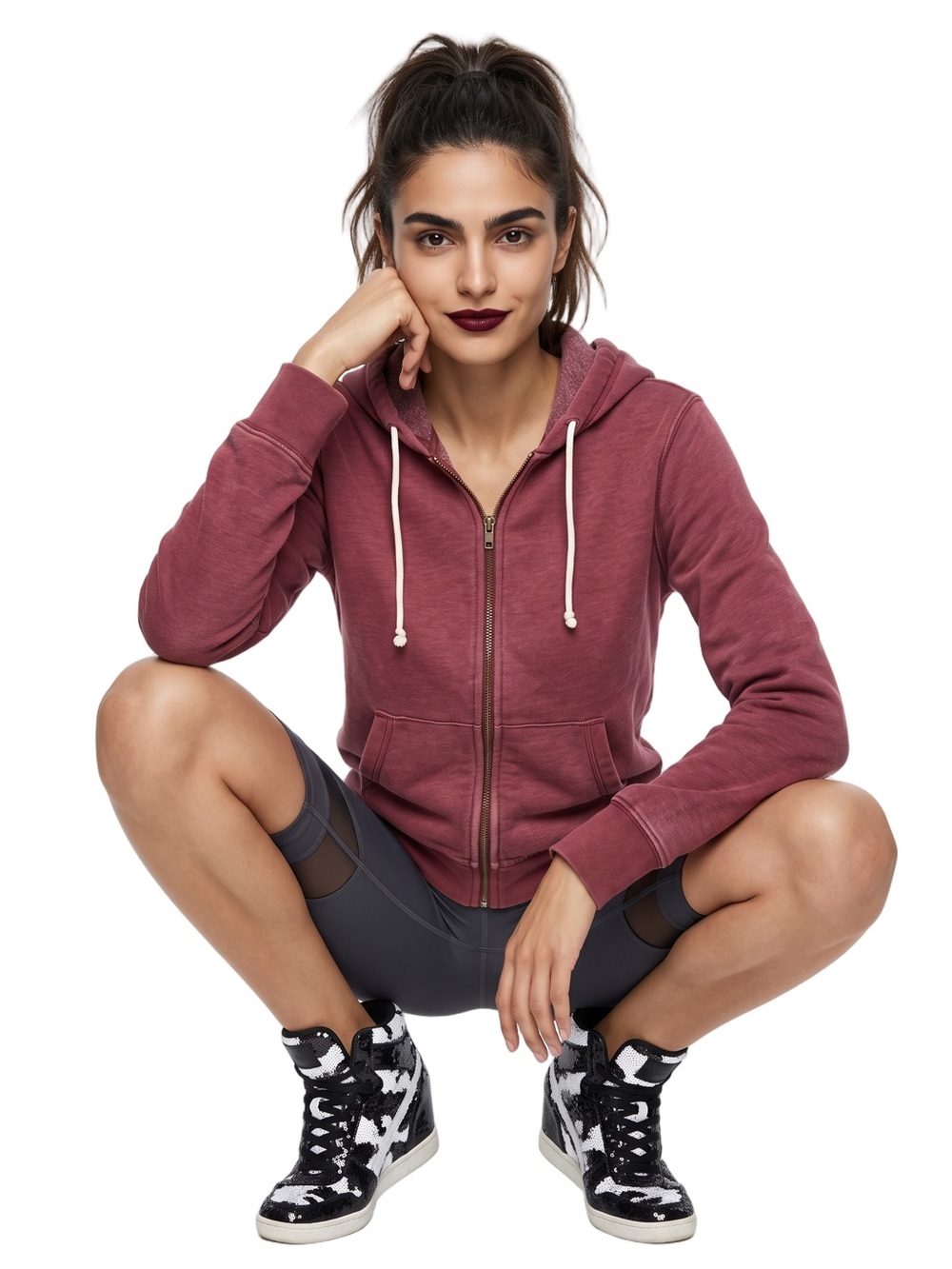 J. Crew Dusty Rose Zip-Up Hoodie